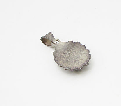 MEXICO 925 Sterling Silver  Vintage Bezel Set Sodalite Drop Pendant  PT2319