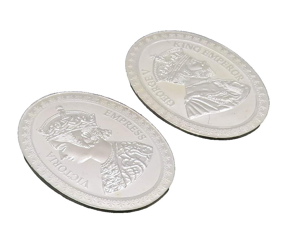 925 Sterling Silver Vintage Coin Victorian Marriage Blessing Solid Coin TR3689