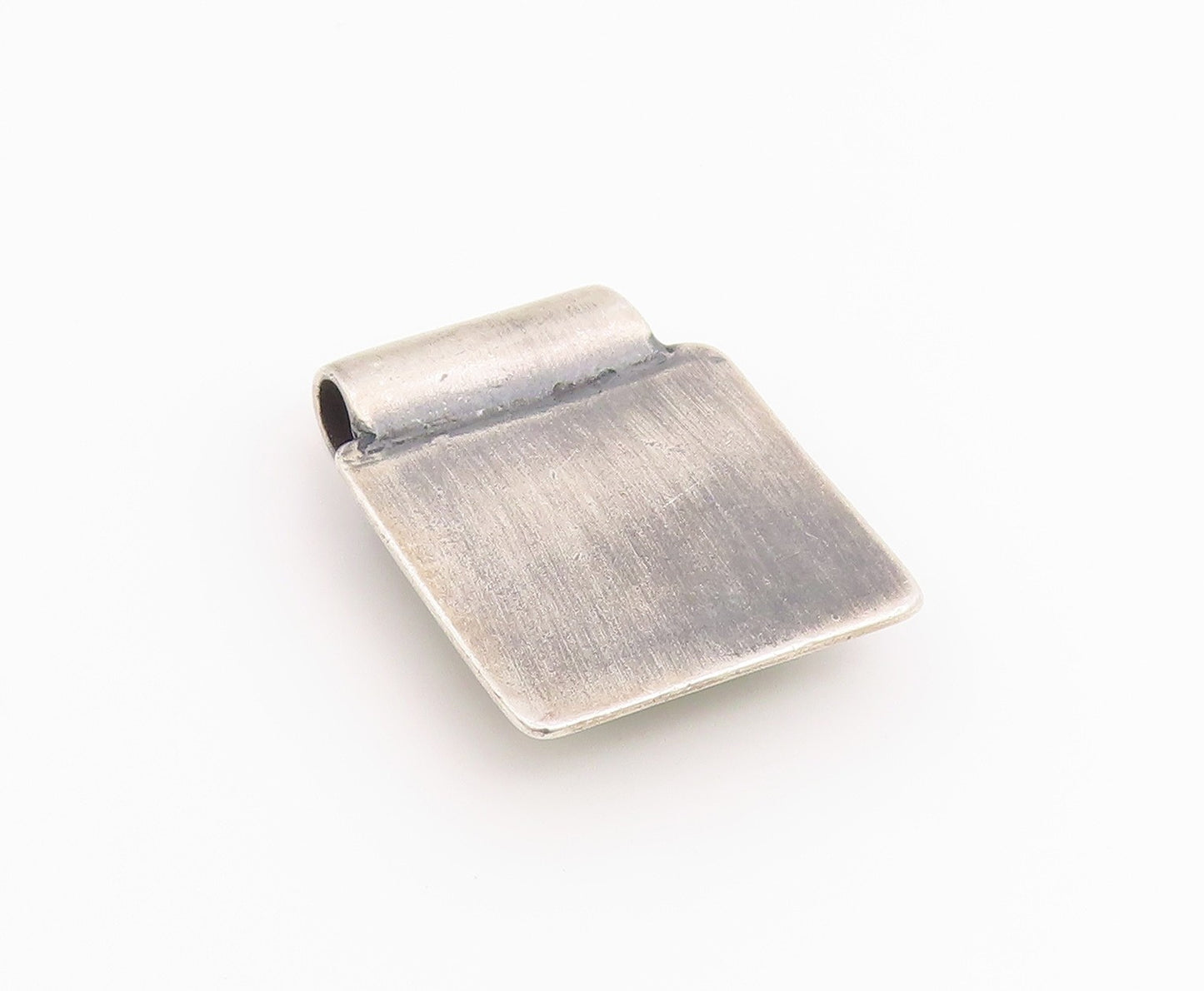 925 Sterling Silver Vintage Pendant Modernist Moonstone Geometric Frame  PT26524