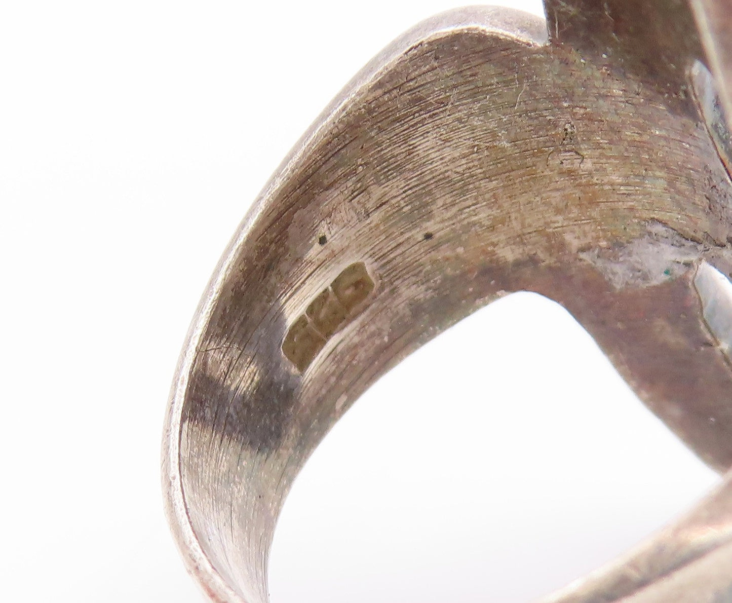 925 Sterling Silver Vintage Ring MEXICO Solid Abstract Loop Band  Sz 8  RG34691
