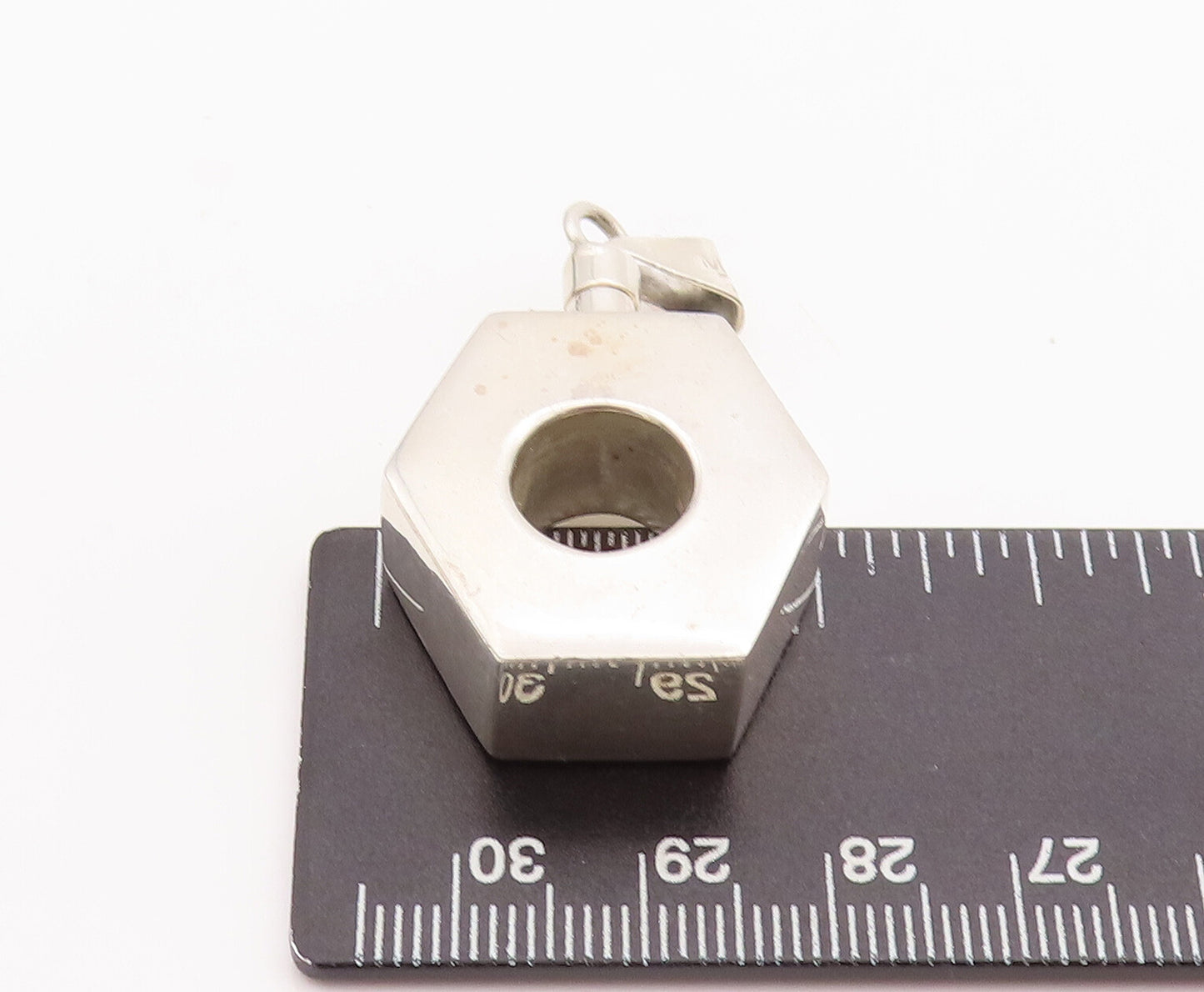 925 Sterling Silver Vintage Pendant MEXICO Cutout Bolt Bottle (OPENS)  PT23206