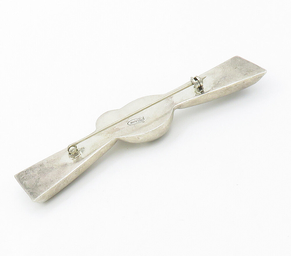 925 Sterling Silver  Vintage Knotted Ribbon Bow Smooth Brooch Pin  BP5957