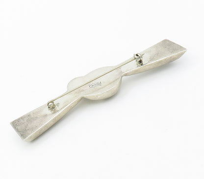 925 Sterling Silver  Vintage Knotted Ribbon Bow Smooth Brooch Pin  BP5957