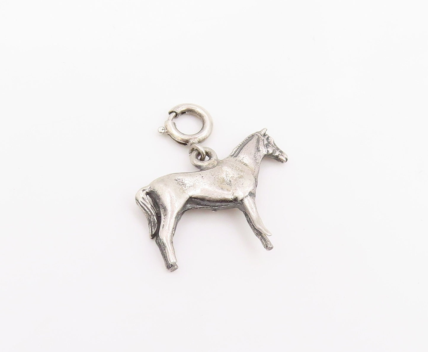 925 Sterling Silver Vintage Pendant Miniature Galloping Horse Charm  PT25958