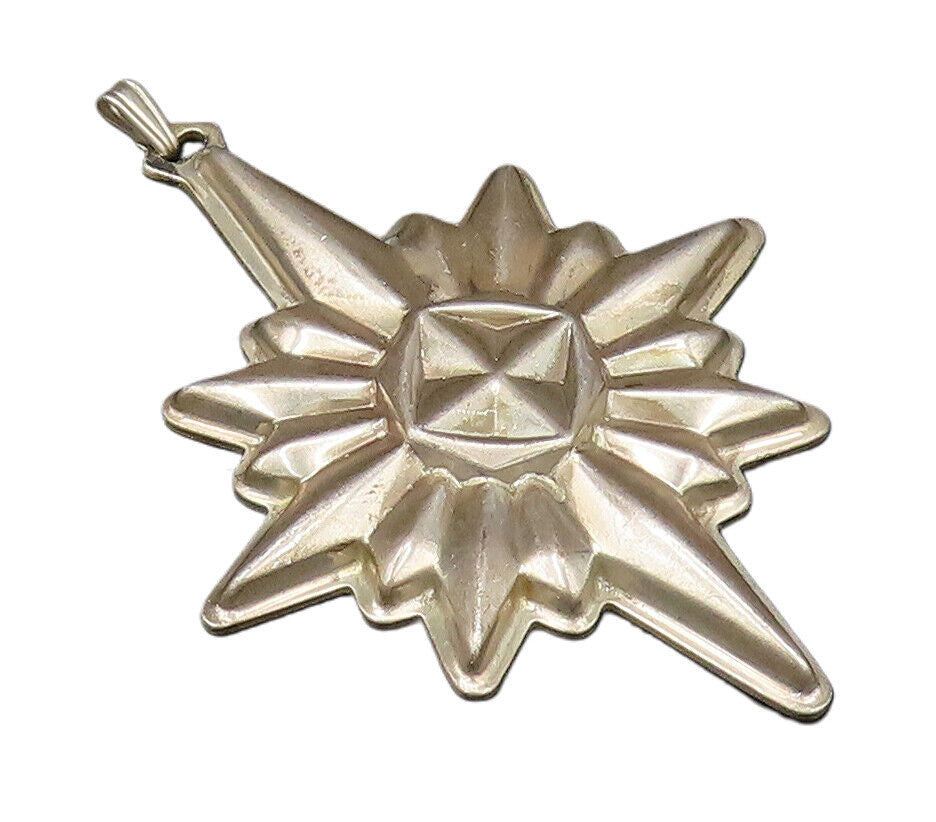 REED & BARTON 925 Silver  Vintage Christmas Star Ornate Drop Pendant  PT21622
