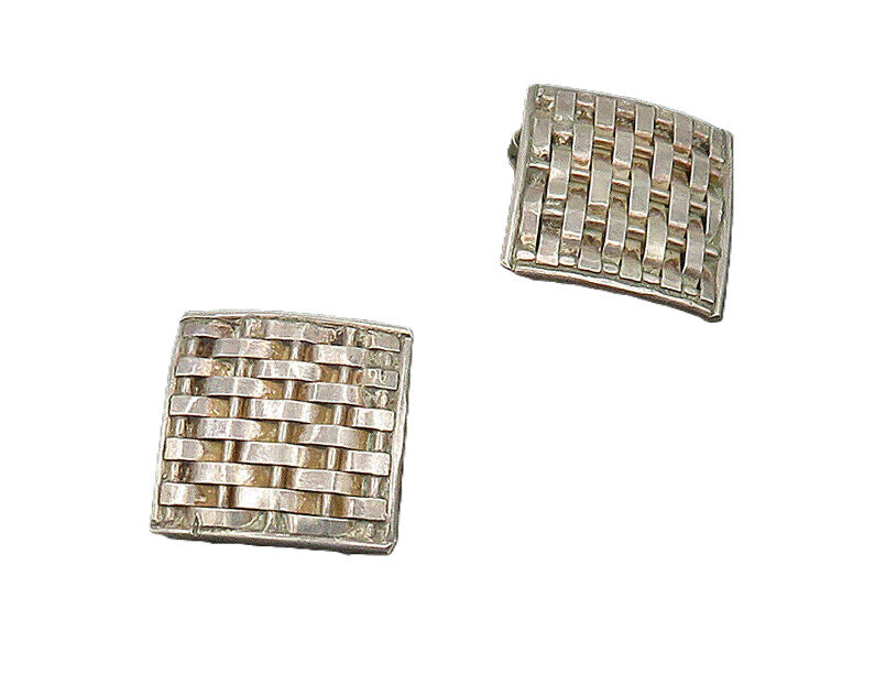 DESIGNER 925 Silver  Vintage Shiny Weaved Non Pierce Drop Earrings  EG9424