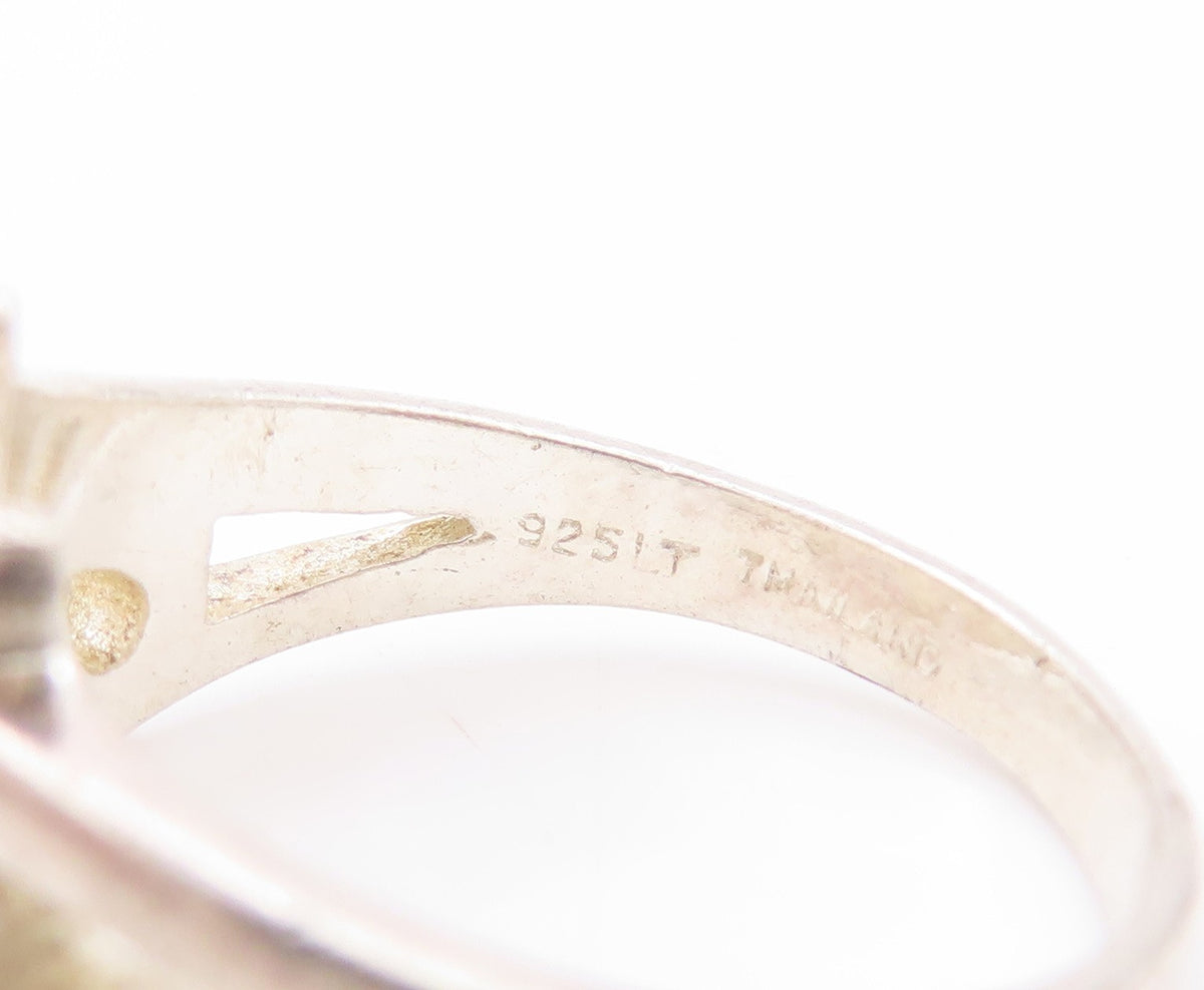 925 Sterling Silver Vintage Ring Modernist " W " Cutout  Sz 6  RG32955