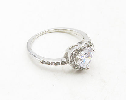 925 Sterling Silver  Love Heart Cubic Zirconia Solitaire Ring Sz 10  RG9945