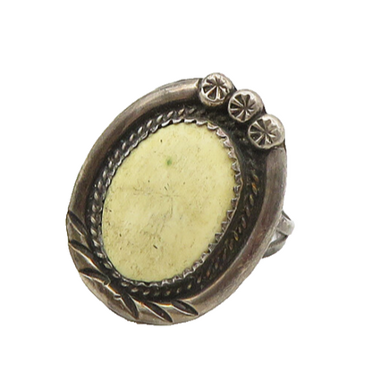 NAVAJO 925 Silver  Vintage Antique Unknown Stone Cocktail Ring Sz 8.5  RG17496