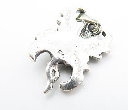 925 Sterling Silver Vintage Dark Tone Petite Flying Fairy Lady Pendant PT5435