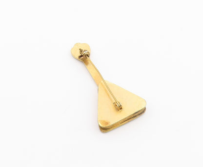 925 Sterling Silver  Vintage 2 Tone Balalaika Instrument Brooch Pin  BP8785