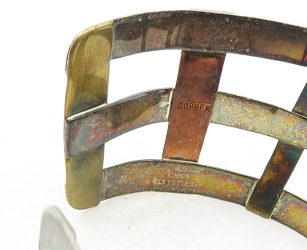 RLM STUDIO 925 Sterling Silver  Vintage Oxidized Weaved Cuff Bracelet  BT4135