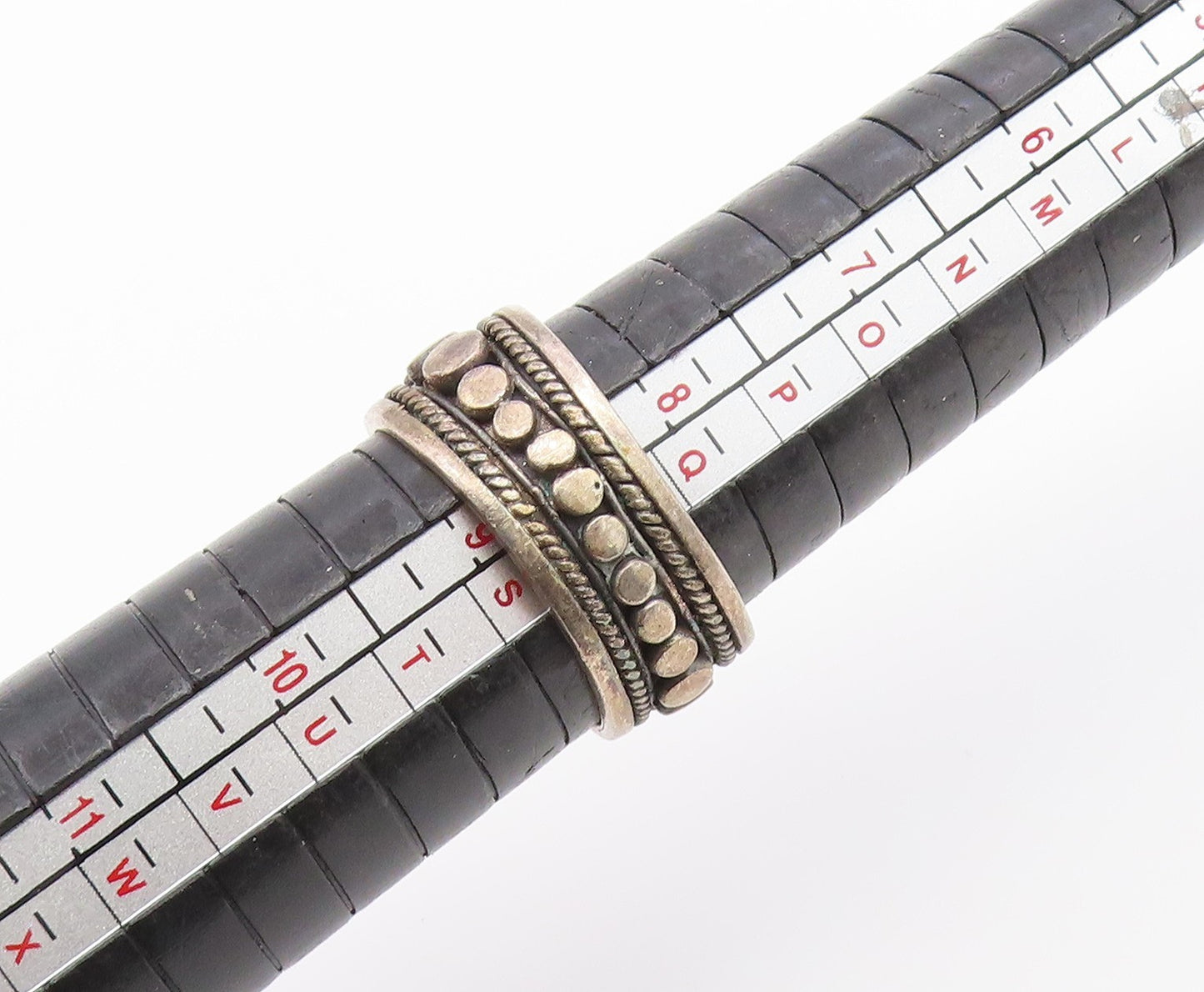 925 Sterling Silver Vintage Ring Classic Cabochon Peridot Band  Sz 8.5  RG36943