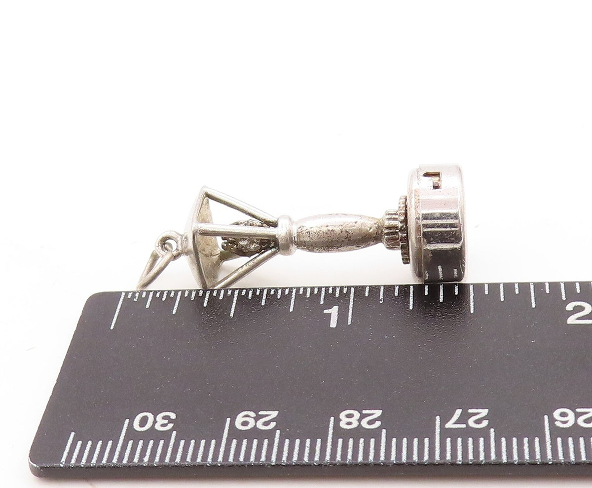 925 Sterling Silver Vintage Pendant DANCRAFT Carved Street Light Charm  PT23591