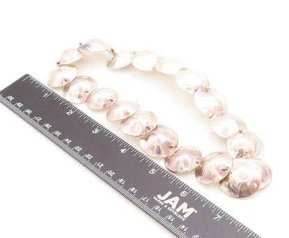 925 Sterling Silver  Vintage Shiny Smooth Dome Link Chain Necklace  NE1642