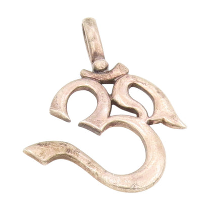 925 Sterling Silver Vintage Pendant Sacred Om Symbol Cutout Religious  PT25655
