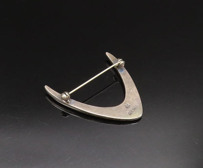 ARNE JOHANSEN DENMARK 925 Silver  Vintage Pointed Curved Brooch Pin  BP9789