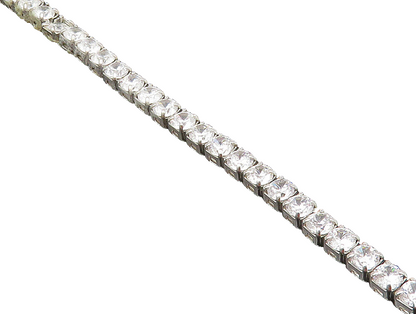 925 Sterling Silver  Round Cut White Cubic Zirconia Tennis Bracelet  BT1112