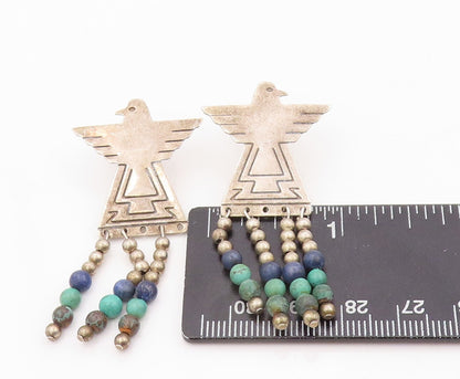 925 Sterling Silver Vintage Earrings CAROLYN POLLACK Bird Dangling Gems  EG13338