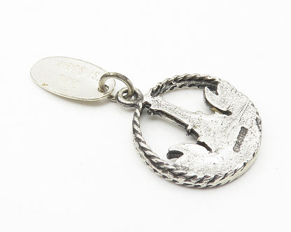 925 Sterling Silver  Vintage Oxidized King's Island Twist Drop Pendant  PT8245
