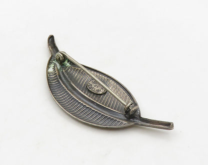 JEWELART 925 Sterling Silver  Vintage Single Floral Leaf Brooch Pin  BP6387