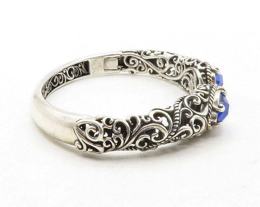 CAROLYN POLLACK RELIOS 925 Silver  Vintage Kyanite Swirl Cuff Bracelet  BT5039