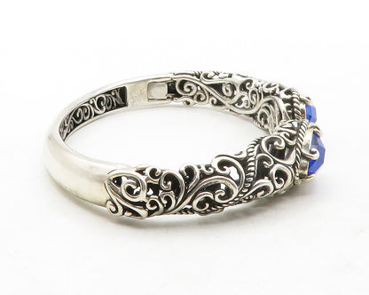 CAROLYN POLLACK RELIOS 925 Silver  Vintage Kyanite Swirl Cuff Bracelet  BT5039