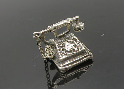 925 Sterling Silver  Vintage Petite Old Fashioned Telephone Trinket  TR2812