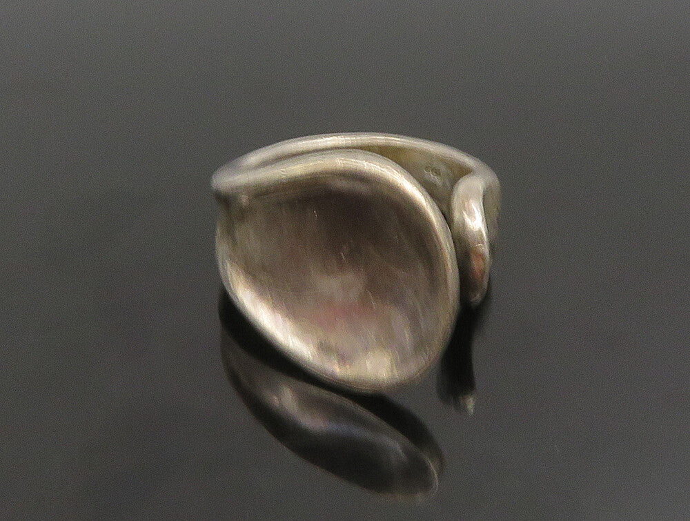 925 Sterling Silver  Vintage Unique Minimalist Concave Wrap Ring Sz 7  RG25269