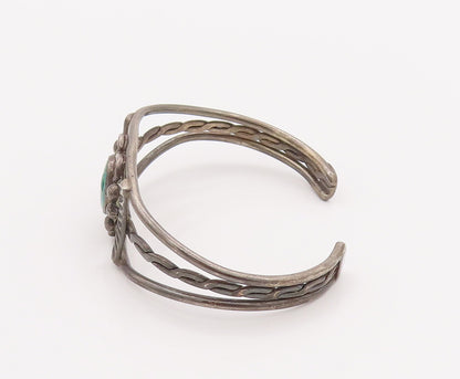 925 Sterling Silver Vintage Bracelet Turquoise Southwestern Design Cut BT10196