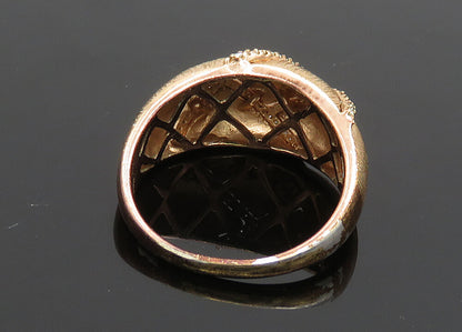 925 Sterling Silver  Vintage Genuine Diamonds Dome Band Ring Sz 10  RG19976