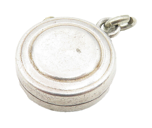 925 Sterling Silver  Vintage Petite Hollow Round Drop Pendant  PT7943