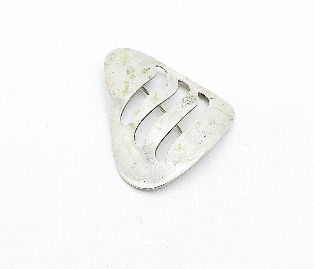 MEXICO 925 Sterling Silver  Vintage Shiny Cutout Design Brooch Pin  BP1957