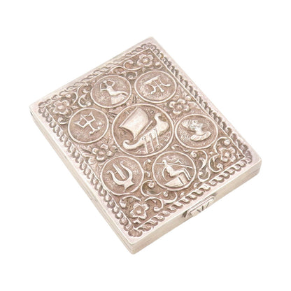 Solid Silver Vintage Cigarette Box Antique Repousse Design (OPENS) TR3901