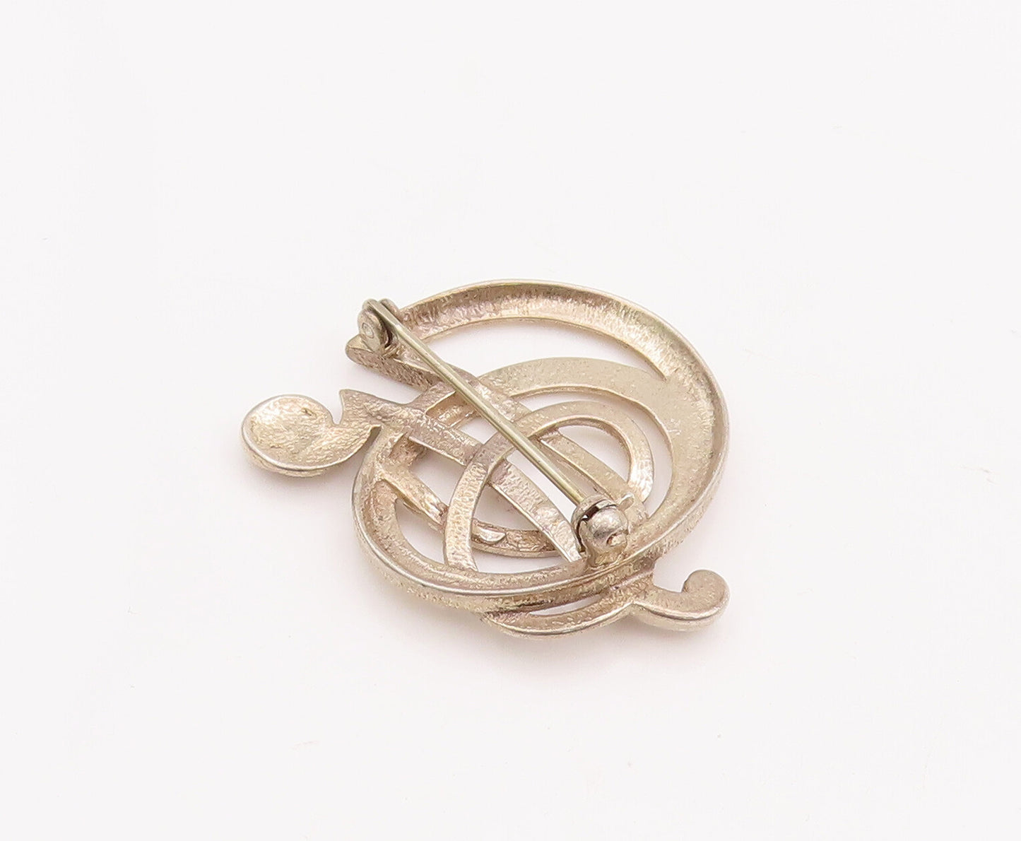 925 Sterling Silver Vintage Brooch Pin Designer Cutout Alphabet 'H'  BP11108