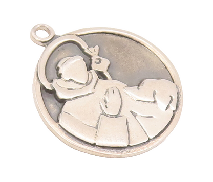 925 Sterling Silver Vintage Pendant St. Antony Coin Saint Of Lost Things PT22826