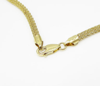 Gold Over 925 Sterling Silver Cylindrical Laced Chain Mail Necklace PT2177