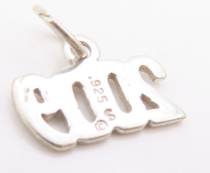 925 Sterling Silver Vintage Pendant Minimalist Year 2009 Cutout Charm  PT1025