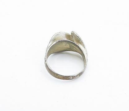 925 Sterling Silver  Vintage Shiny Concave Dome Design Band Ring Sz 5  RG4244