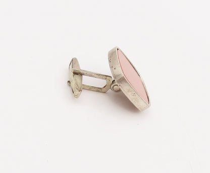 925 Sterling Silver  Vintage Minimalist Square Goldstone Cuff Links  TR3555