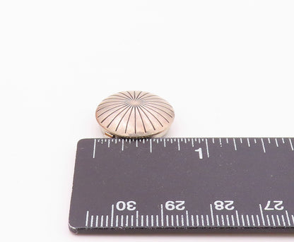 NAVAJO 925 Silver  Vintage Etched Lines Floral Motif Button Cover  TR3462