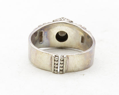 SAJEN 925 Sterling Silver  Vintage Bubble Swirl Detail Band Ring Sz 8  RG12624