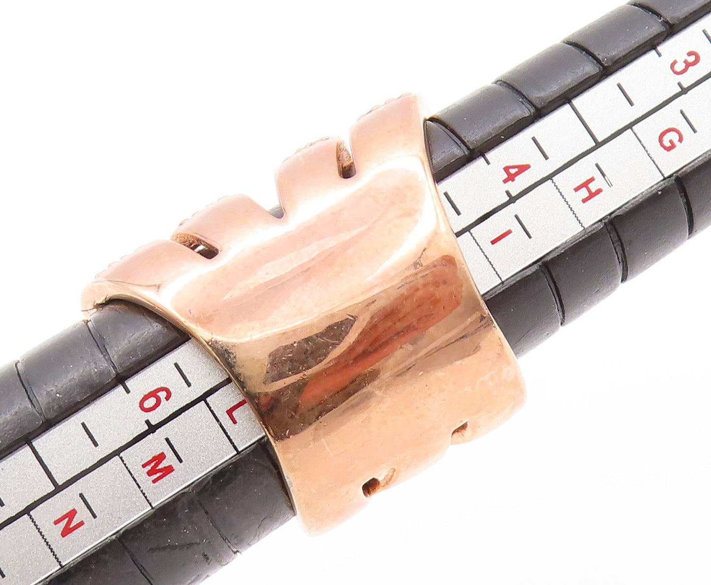 925 Sterling Silver Vintage Ring Rose Gold Plated Modernist CZ Band Sz 5 RG32776