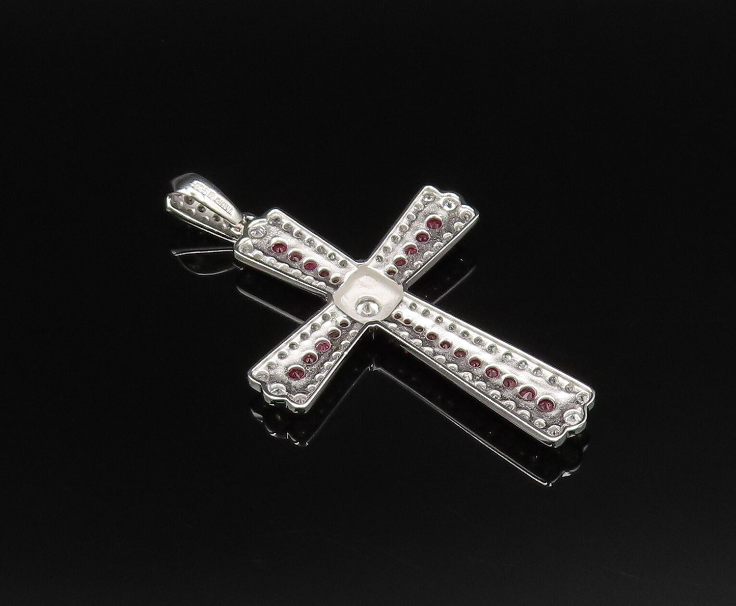 ROSS SIMON 925 Silver  Vintage Topaz & Cubic Zirconia Cross Pendant  PT21623