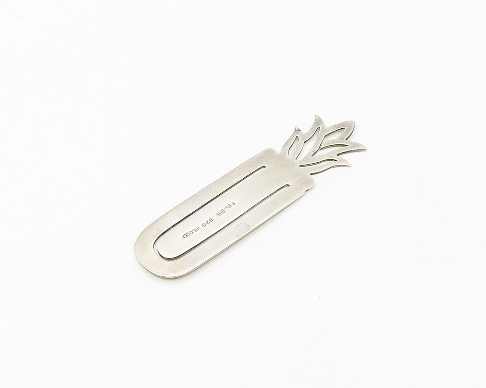 MEXICO 925 Sterling Silver  Vintage Lotus Flower Cutout Book Mark  TR2397