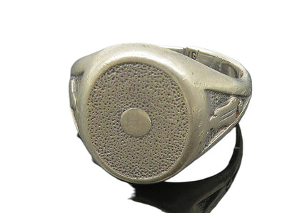 925 Sterling Silver  Vintage Bell Arrow Detail Dome Band Ring Sz 8  RG10796