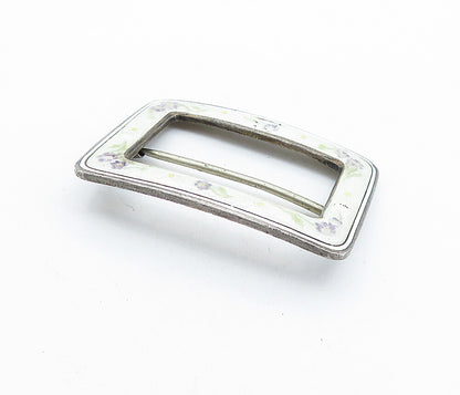 BERMUDA 925 Sterling Silver  Vintage Enamel Coated Floral Brooch Pin  BP2411