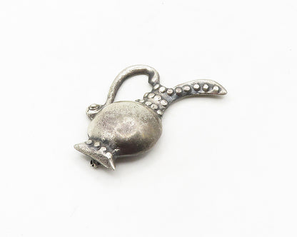 925 Sterling Silver  Vintage Antique Dark Tone Pitcher Vase Brooch Pin  BP6699