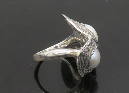 HAGIT GORALI ISRAEL 925 Silver  Vintage Shiny Pearls Band Ring Sz 7.5  RG23523