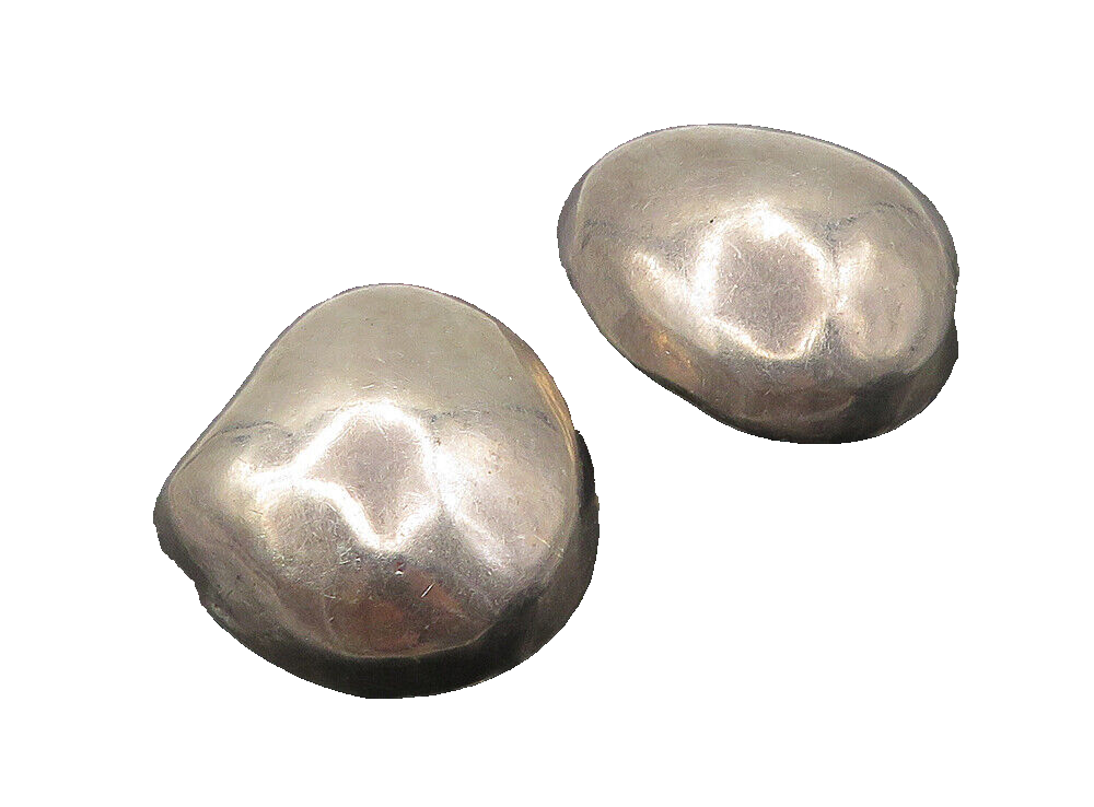 LOS BALLESTEROS 925 Sterling Silver  Vintage Hollow Non Pierce Earrings EG4931